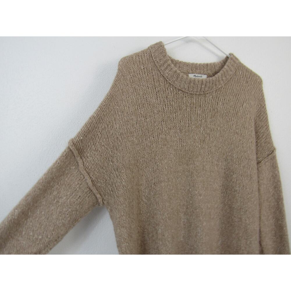 Madewell Small Baxter Sweater Tunic Tan Brown Open Knit Alpace Loungewear - Picture 4 of 8